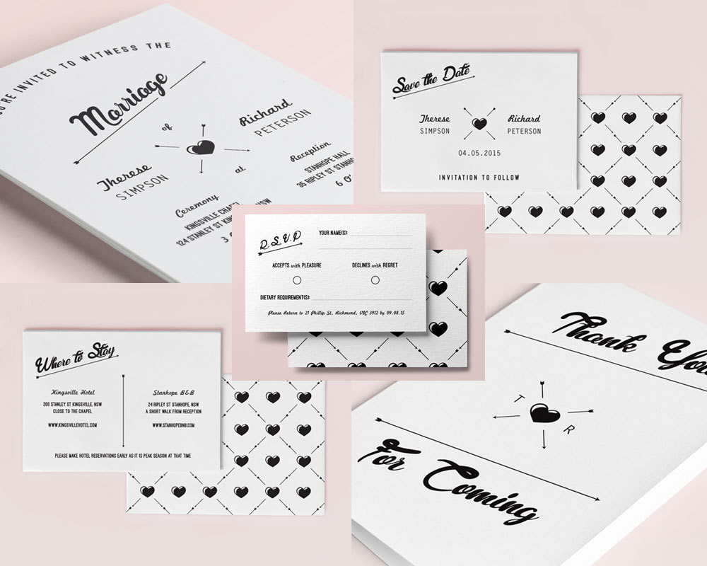 Hipster Wedding Invitation Set by DIY Printable Wedding Invitations and Stationery