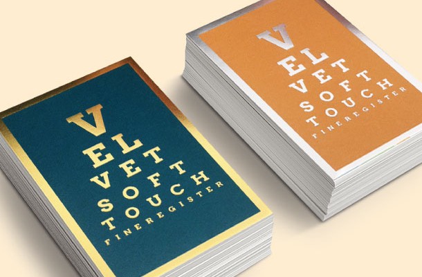 Velvet Soft Touch Silver Foil Business Cards